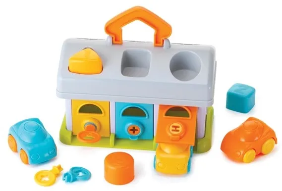 B-Kids Infantino Garage med 3 biler og nøgler